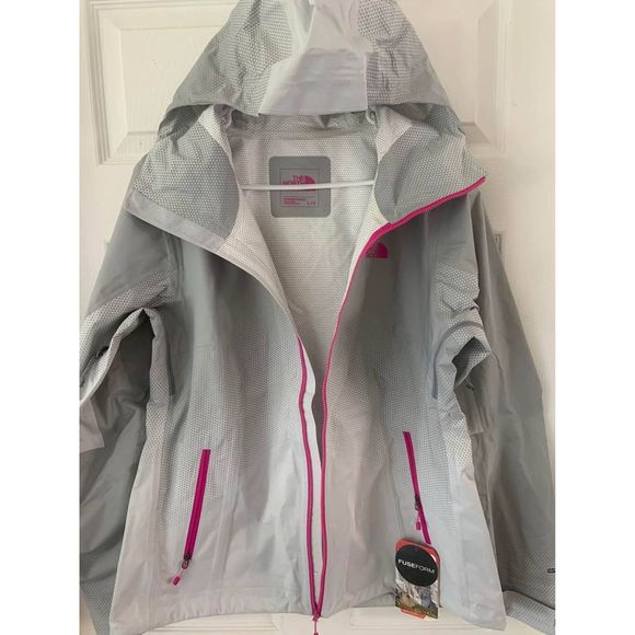 NEW Women's Small | THE NORTH FACE Waterproof Hooded Jacket Coat | Grey Pink - Picture 4 of 8